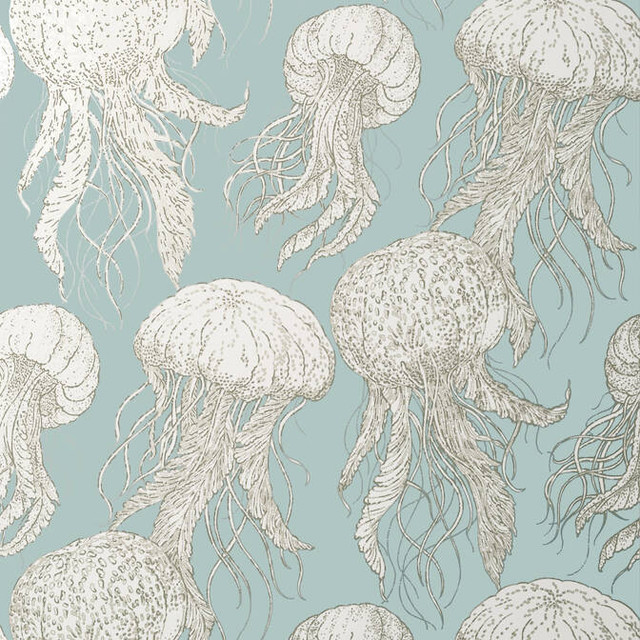 Jelly Fish Bloom Aqua T13170 by Thibaut Wallpaper Thibaut Wallpaper Jelly Fish Bloom Aqua T13170Wallpaper Summer House Wallpaper U.S.A. </p><p>Repeat: V: 25.25 27 - Fabric Carolina - Jelly Fish Bloom Aqua T13170 by Thibaut Wallpaper Thibaut Wallpaper Jelly Fish Bloom Aqua T13170Wallpaper Summer House Wallpaper U.S.A. </p><p>Repeat: V: 25.25 27 - Fabric Carolina -
