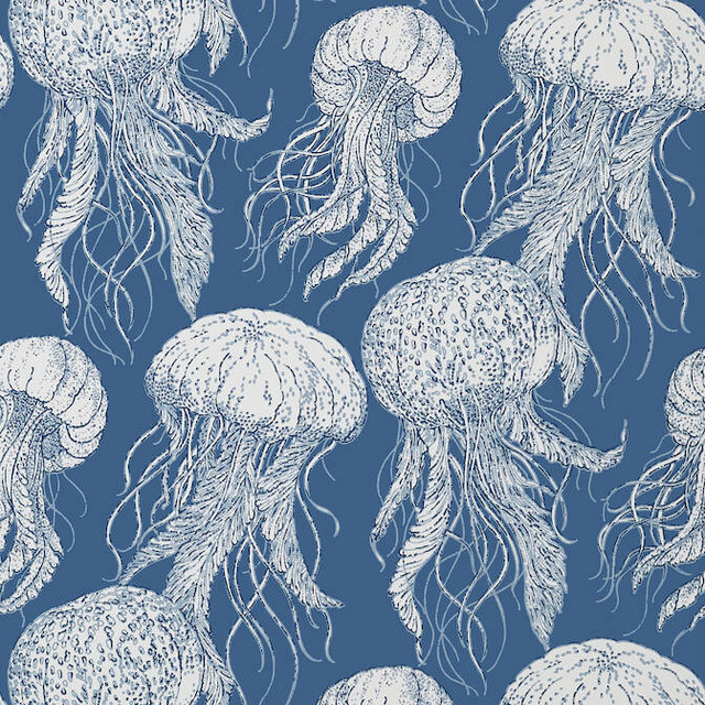 Jelly Fish Bloom Navy T13171 by Thibaut Wallpaper Thibaut Wallpaper Jelly Fish Bloom Navy T13171Wallpaper Summer House Wallpaper U.S.A. </p><p>Repeat: V: 25.25 27 - Fabric Carolina - Jelly Fish Bloom Navy T13171 by Thibaut Wallpaper Thibaut Wallpaper Jelly Fish Bloom Navy T13171Wallpaper Summer House Wallpaper U.S.A. </p><p>Repeat: V: 25.25 27 - Fabric Carolina -