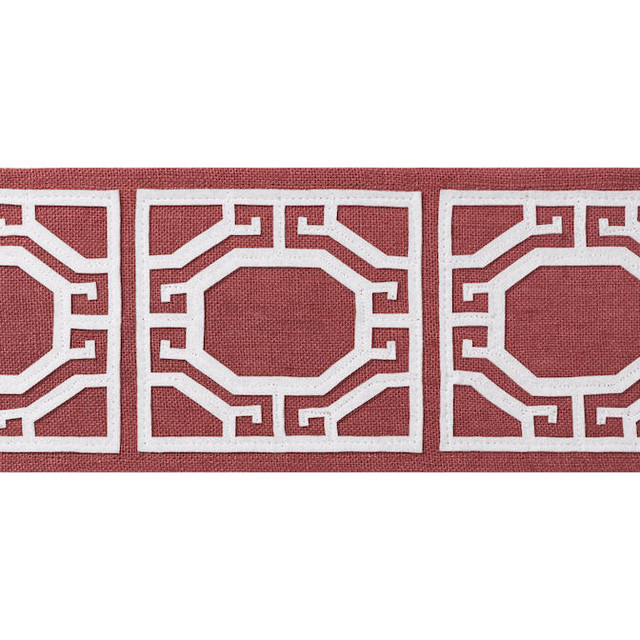 Gate Applique Tape Cranberry E12006 by Thibaut Fabric Thibaut Fabric Gate Applique Tape Cranberry E12006Fabric Tapes & Trims Volume 1 80% Linen, 20% Polyester INDIA </p><p>Repeat: V: 4.12 3.87 - Fabric Carolina - Gate Applique Tape Cranberry E12006 by Thibaut Fabric Thibaut Fabric Gate Applique Tape Cranberry E12006Fabric Tapes & Trims Volume 1 80% Linen, 20% Polyester INDIA </p><p>Repeat: V: 4.12 3.87 - Fabric Carolina -