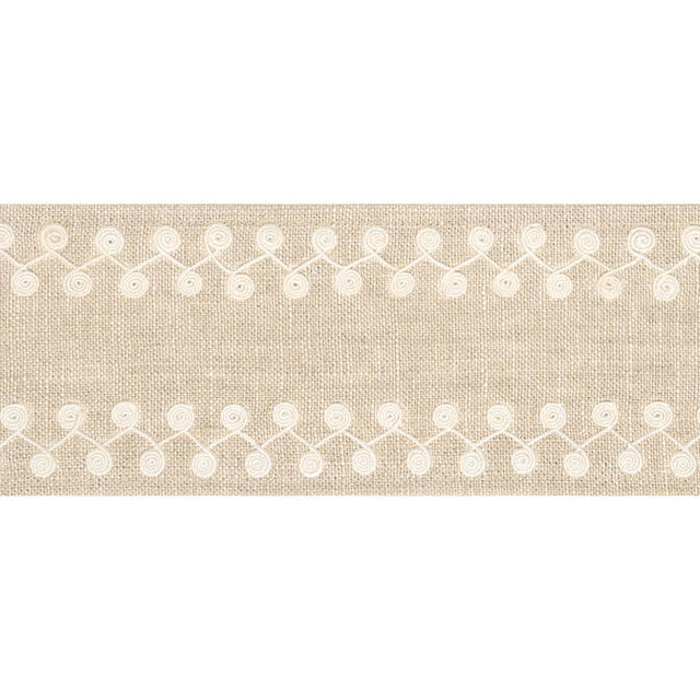 Perla Tape Linen E12217 by Thibaut Fabric Thibaut Fabric Perla Tape Linen E12217Fabric Tapes & Trims Volume 3 63% Linen, 34% Viscose, 3% Spun Poly INDIA </p><p>Repeat: V: 0.5 3.375 - Fabric Carolina -