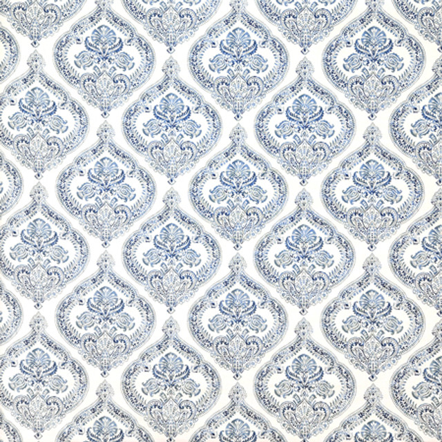 Adornment Denim by Carole Designer Fabric Blue Crush 100% Cotton Spain 13 1/2" V, 6 3/4" H HD 54"" - Swanky Fabrics -