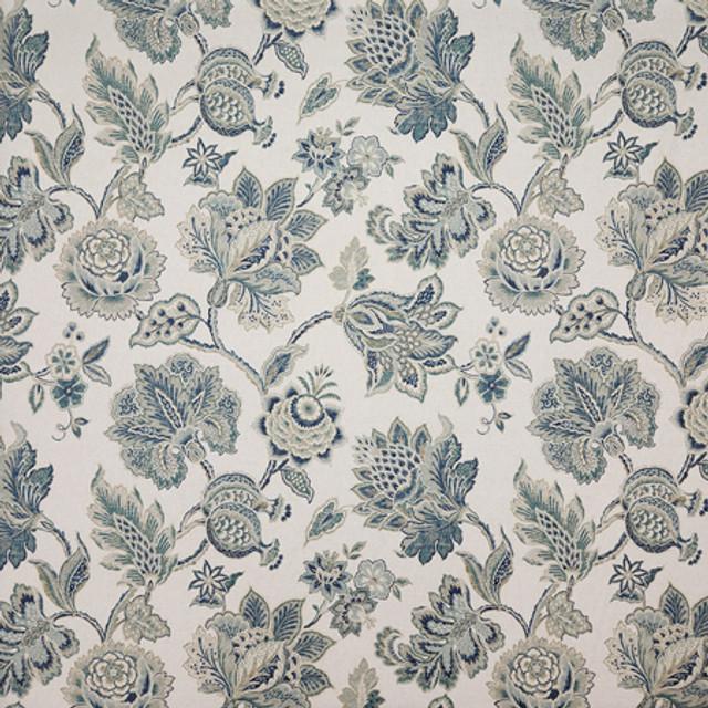 Allied Denim by Carole Designer Fabric Blue Crush 55% Linen, 45% Cotton Spain 27" V, 27" H 54"" - Swanky Fabrics -