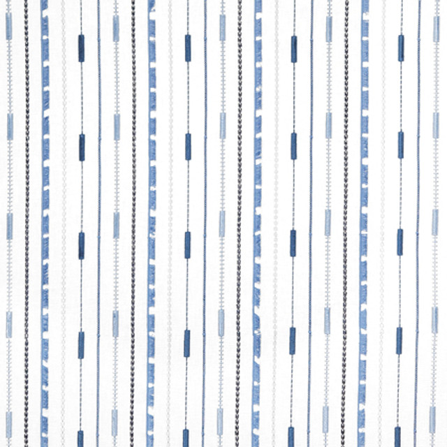 Always In Cadet by Carole Designer Fabric Blue Crush Base: 52% Polyester, 48% Cotton Embr: 100% Polyester India 6 1/4" V, 6 1/2" H 52"" - Swanky Fabrics - Always In Cadet by Carole Designer Fabric Blue Crush Base: 52% Polyester, 48% Cotton Embr: 100% Polyester India 6 1/4" V, 6 1/2" H 52"" - Swanky Fabrics -
