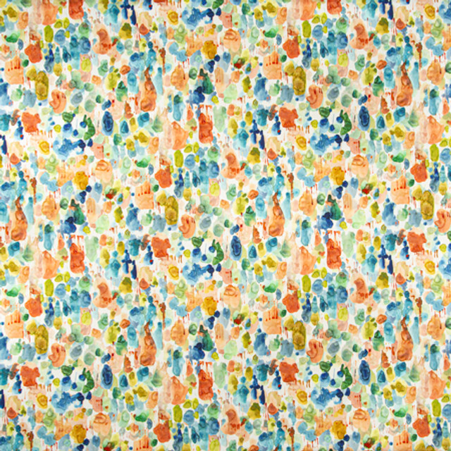 Artist Palette Multi by Carole Designer Fabric Blue Crush 100% Cotton India 27" V, 13 1/2" H HD 55 3/8"" - Swanky Fabrics -