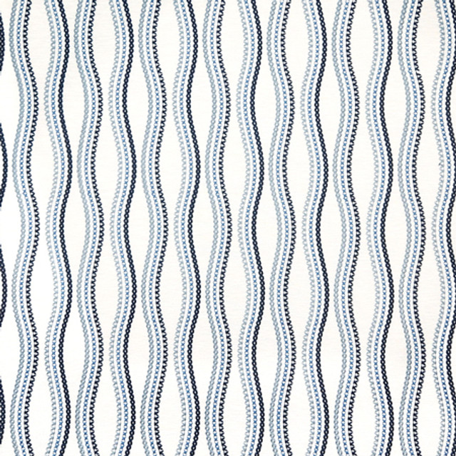Cross The Line Atlantic by Carole Designer Fabric Blue Crush Base: 72% Polyester, 28% Cotton Embr: 100% Viscose India 9 1/2" V, 4 3/4" H 52"" - Swanky Fabrics - Cross The Line Atlantic by Carole Designer Fabric Blue Crush Base: 72% Polyester, 28% Cotton Embr: 100% Viscose India 9 1/2" V, 4 3/4" H 52"" - Swanky Fabrics -