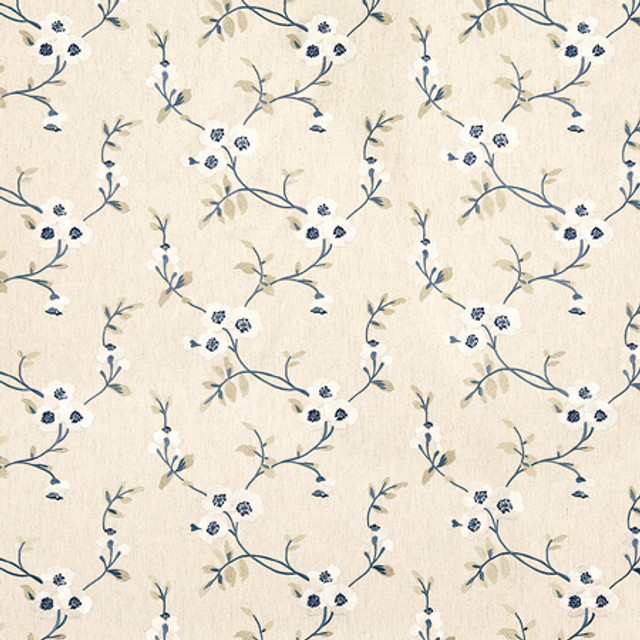 Hearts And Flowers Lakeside by Carole Designer Fabric Blue Crush Base:68% Polyester, 21% Linen, 11% Cotton Embr: 100% Viscose India 9 1/4" V, 13" H 53"" - Swanky Fabrics - Hearts And Flowers Lakeside by Carole Designer Fabric Blue Crush Base:68% Polyester, 21% Linen, 11% Cotton Embr: 100% Viscose India 9 1/4" V, 13" H 53"" - Swanky Fabrics -