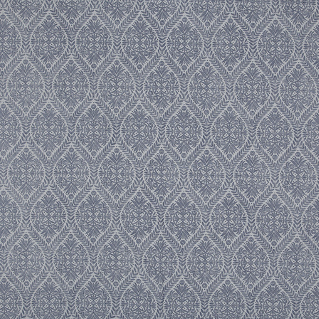 Moonflower Indigo by Carole Designer Fabric Blue Crush 50% Cotton, 35% Viscose, 15% Linen India 25 1/2" V, 13 1/2" H 54 1/2"" - Swanky Fabrics -