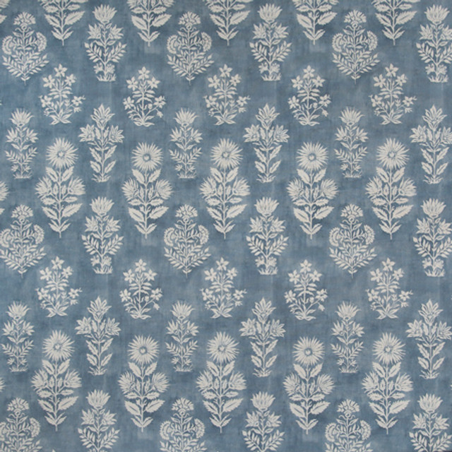 Place Of Honor Blue by Carole Designer Fabric Blue Crush 50% Cotton, 35% Viscose, 15% Linen India 19" V, 18" H 54"" - Swanky Fabrics -