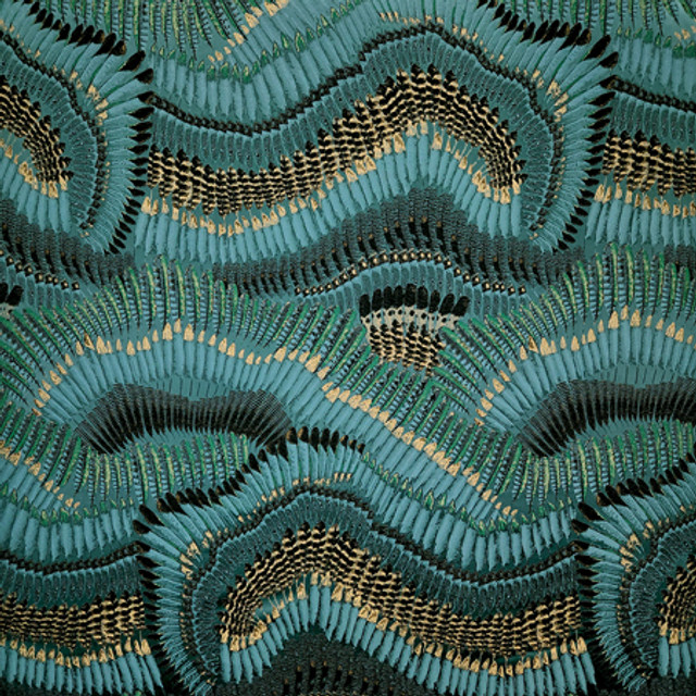 Wingspan Peacock by Carole Designer Fabric Fearless 57% Polyester, 27% Rayon, 16% Viscose China 56 3/4" V, 29"H 57" - Swanky Fabrics - Wingspan Peacock by Carole Designer Fabric Fearless 57% Polyester, 27% Rayon, 16% Viscose China 56 3/4" V, 29"H 57" - Swanky Fabrics -