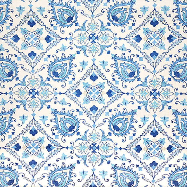 Faux Show Wedgewood by Carole Designer Fabric First Impressions 100% Cotton India 25 1/4" V, 13 1/2" H HD 54" - Swanky Fabrics - Faux Show Wedgewood by Carole Designer Fabric First Impressions 100% Cotton India 25 1/4" V, 13 1/2" H HD 54" - Swanky Fabrics -