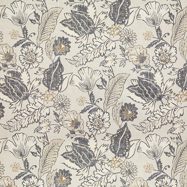 Lomilomi Indigo by Carole Designer Fabric First Impressions 36% Polyester, 26% Cotton, 22% Viscose, 16% Linen China 27" V, 13 1/2" H HD 55" - Swanky Fabrics - Lomilomi Indigo by Carole Designer Fabric First Impressions 36% Polyester, 26% Cotton, 22% Viscose, 16% Linen China 27" V, 13 1/2" H HD 55" - Swanky Fabrics -