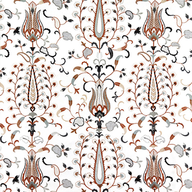Chance To Create Sienna by Carole Designer Fabric Hidden Treasure Base: 50% Poly, 50% Cotton Embr: 70% Poly, 30% Cotton India 30 1/2" V, 25 1/2" H 50" - Swanky Fabrics -