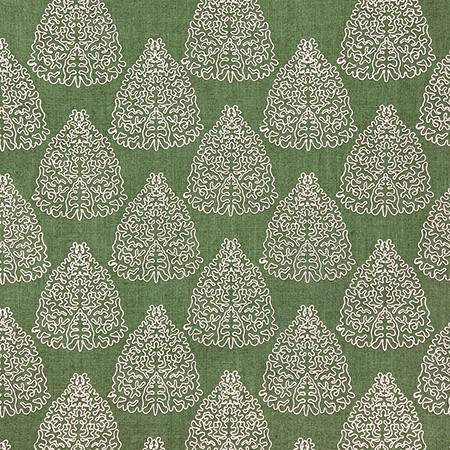 On My Mind Pine by Carole Designer Fabric Hidden Treasure 36% Polyester, 26% Cotton, 22% Viscose, 16% Linen China 11 3/4" V, 6 1/4" H HD 53" - Swanky Fabrics -