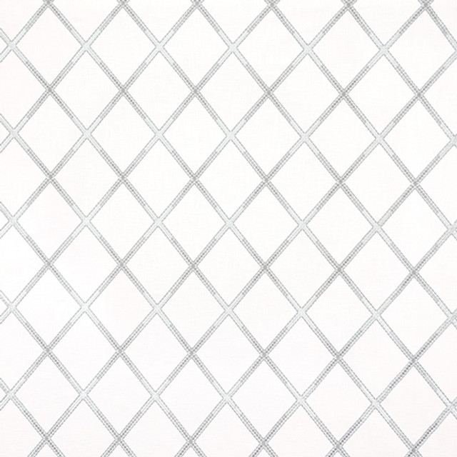 Diamond Array Silver by Carole Designer Fabric Neutral Ground Base: 100% Cotton Embr: 100% Rayon India 7 3/4" V, 6 1/4" H 51"" - Swanky Fabrics - Diamond Array Silver by Carole Designer Fabric Neutral Ground Base: 100% Cotton Embr: 100% Rayon India 7 3/4" V, 6 1/4" H 51"" - Swanky Fabrics -