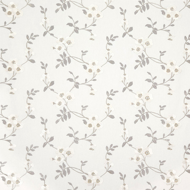 Hearts And Flowers Ivory by Carole Designer Fabric Neutral Ground Base:68% Polyester, 21% Linen, 11% Cotton Embr: 100% Viscose India 9 1/4" V, 13" H 53"" - Swanky Fabrics -