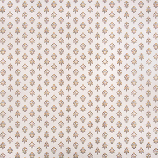 Small Garden Mineral by Carole Designer Fabric Neutral Ground Base: 50% Polyester, 50% Cotton Embr: 100% Polyester India 3 1/8" V, 2 1/8" H HD 52"" - Swanky Fabrics -