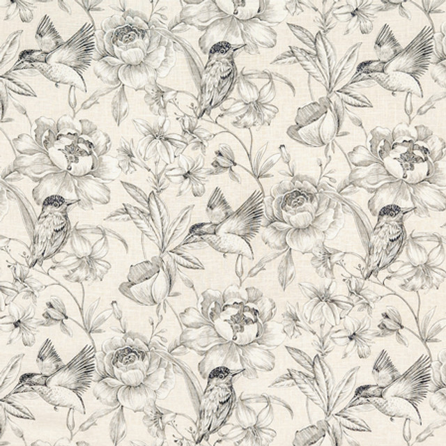 Hidden Bird Graphite by Carole Designer Fabric Oasis 55% Linen, 45% Viscose-Soil Repellent S Korea 25 3/4" V, 13 1/2" HD 54.75" - Swanky Fabrics - Hidden Bird Graphite by Carole Designer Fabric Oasis 55% Linen, 45% Viscose-Soil Repellent S Korea 25 3/4" V, 13 1/2" HD 54.75" - Swanky Fabrics -