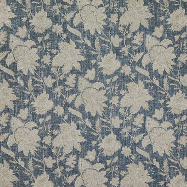 She Explores Indigo by Carole Designer Fabric Oasis 36% Polyester, 26% Cotton, 22% Viscose, 16% Linen China 16" V, 13 1/2" HD 55" - Swanky Fabrics - She Explores Indigo by Carole Designer Fabric Oasis 36% Polyester, 26% Cotton, 22% Viscose, 16% Linen China 16" V, 13 1/2" HD 55" - Swanky Fabrics -