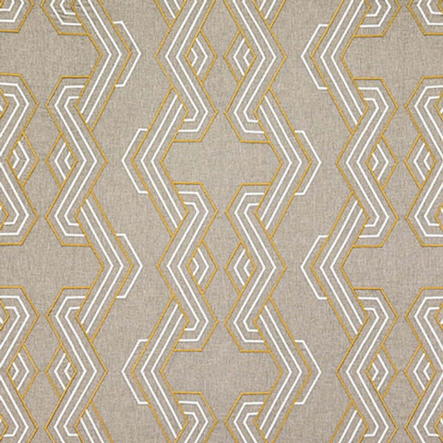 Unique Way Golden by Carole Designer Fabric Shape Shifter Base: 60% Poly, 30% Cotton, 10% Linen Embr: 100% Spn Poly India 15" V, 12 3/4" H HD 50" - Swanky Fabrics - Unique Way Golden by Carole Designer Fabric Shape Shifter Base: 60% Poly, 30% Cotton, 10% Linen Embr: 100% Spn Poly India 15" V, 12 3/4" H HD 50" - Swanky Fabrics -