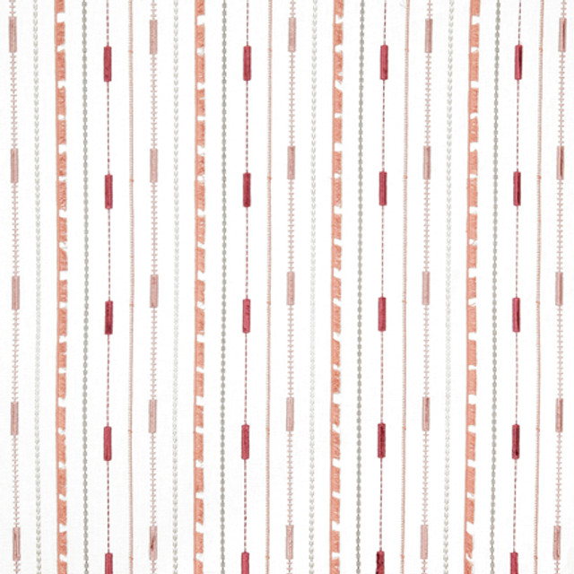 Always In Peony by Carole Designer Fabric Sunset Serenade Base: 52% Polyester, 48% Cotton Embr: 100% Polyester India 6 1/4" V, 6 1/2" H 52"" - Swanky Fabrics -