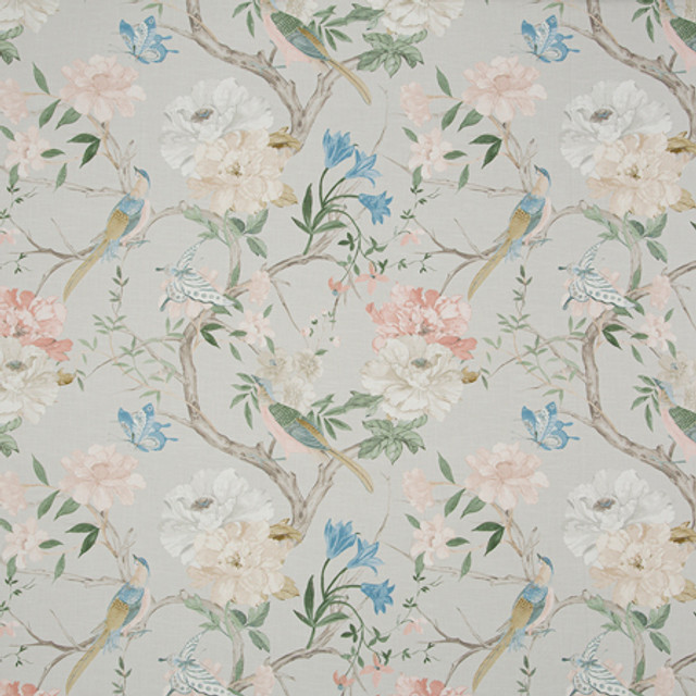 Bird Call Silk by Carole Designer Fabric Sunset Serenade 100% Cotton India 26 3/4" V, 27" H 55 1/2"" - Swanky Fabrics -