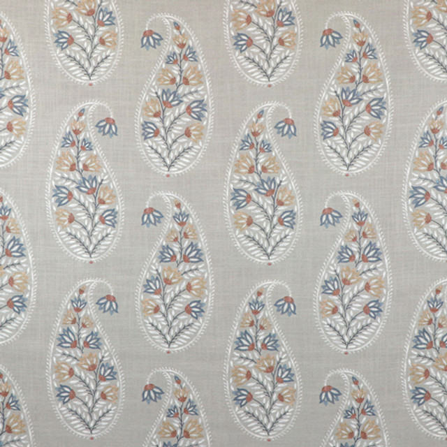 Drop Of Paisley Linen by Carole Designer Fabric Sunset Serenade 100% Polyester China 27" V, 13 1/2" H 54"" - Swanky Fabrics - Drop Of Paisley Linen by Carole Designer Fabric Sunset Serenade 100% Polyester China 27" V, 13 1/2" H 54"" - Swanky Fabrics -