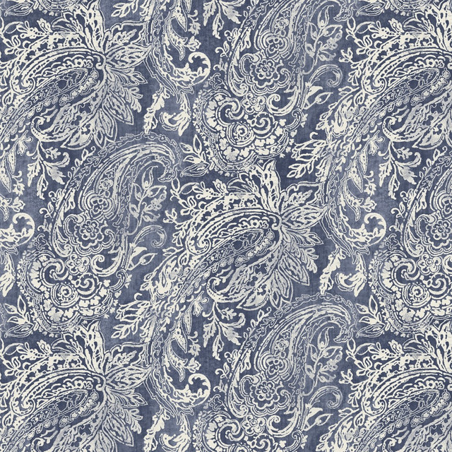 S6855 Blue by Greenhouse Designer Fabric 100% Polyester India 50,000 </p><p>Repeat: 1.73" V 55" - Swanky Fabrics -
