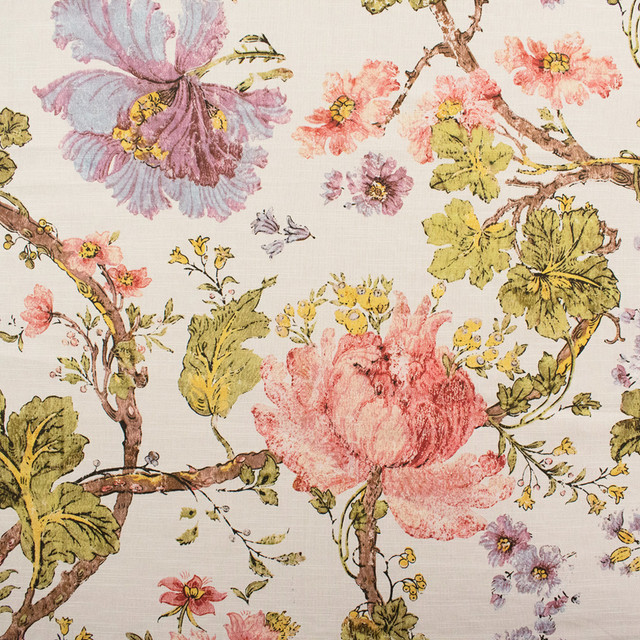 S6340 Ivory by Greenhouse Designer Fabric 97% Cotton, 3% Linen Pakistan 15,000 </p><p>Repeat: 27" H, 28.687" V 58" - Swanky Fabrics -