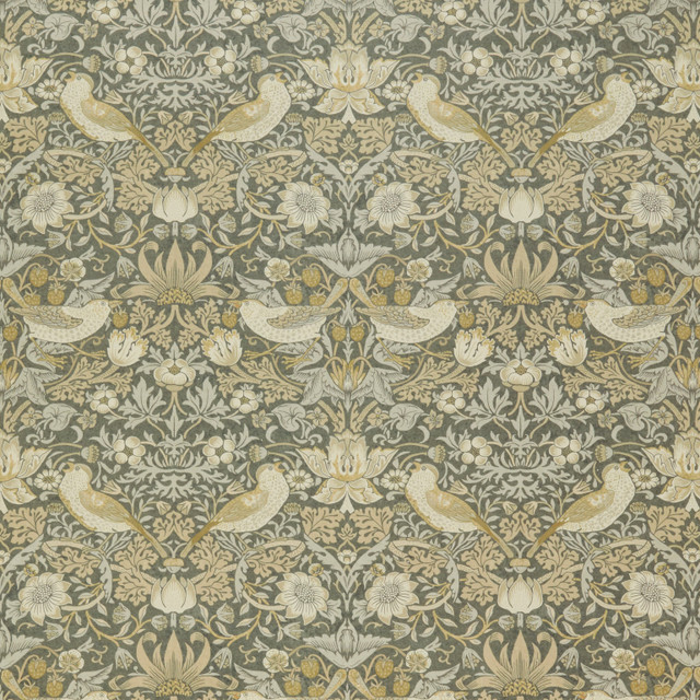 7870 Strawberry Thief Velvet 2 Grey by Wmah Fabric Wmah Fabric 7870 Strawberry Thief Velvet 2 GreyFabric WILLIAM MORRIS AT HOME KELMSCOTT GARDENS VOL 1 100%POL TURKEY </p><p>Repeat: H: 18.000, V: 14.125 54 in - Fabric Carolina -