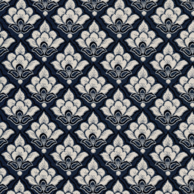 Turret 7 Navy by Stout Fabric Stout Fabric Turret 7 NavyFabric GREAT IMPRESSIONS BLUE/SPA 52%SVI 32%POL 16%COT USA </p><p>Repeat: H: 4.875, V: 4.500 57.5 in - Fabric Carolina -