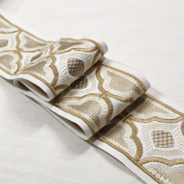 Keswick Emb Tape Vintage by Magnolia Designer Trim - 100% Cotton, Emb Viscose India Horizontal: and Vertical: 4 - Swanky Fabrics -