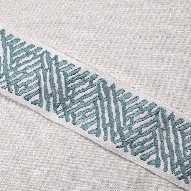 Trelli Emb Tape Jade by Magnolia Designer Fabric - 100% COTTON, EMB VIS INDIA Horizontal: and Vertical: 4 - Swanky Fabrics - Trelli Emb Tape Jade by Magnolia Designer Fabric - 100% COTTON, EMB VIS INDIA Horizontal: and Vertical: 4 - Swanky Fabrics -