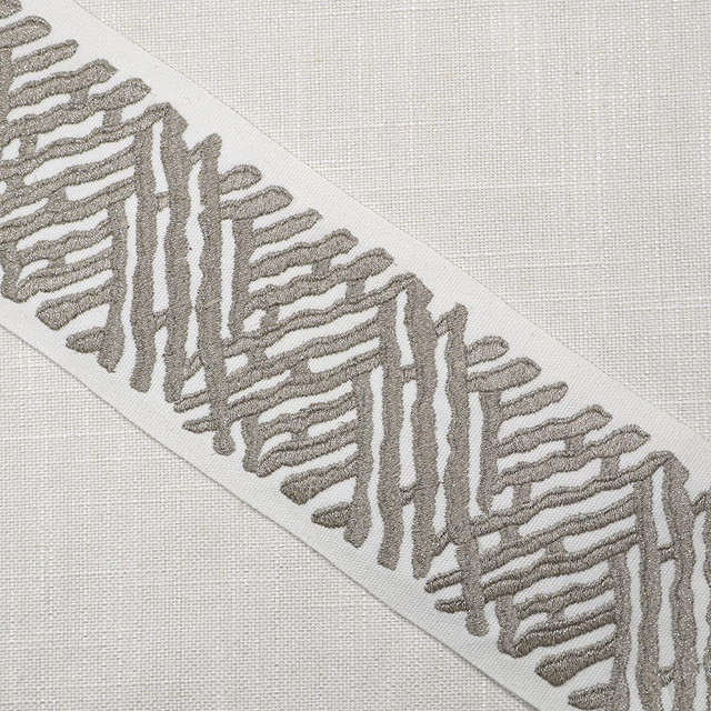 Trelli Emb Tape Platinum by Magnolia Designer Trim - 100% Cotton, Emb-Lurex India Horizontal: and Vertical: 4 - Swanky Fabrics - Trelli Emb Tape Platinum by Magnolia Designer Trim - 100% Cotton, Emb-Lurex India Horizontal: and Vertical: 4 - Swanky Fabrics -