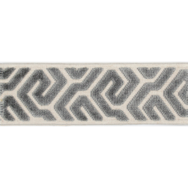 Sutton Tape Gray by Magnolia Designer Trim - 58% Rayon, 31% Poly, 11% Linen China Horizontal: and Vertical: 3.5 - Swanky Fabrics -