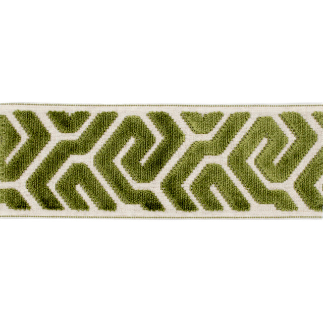 Sutton Tape Lime by Magnolia Designer Trim - 58% Rayon, 31% Poly, 11% Linen China Horizontal: and Vertical: 3.5 - Swanky Fabrics -