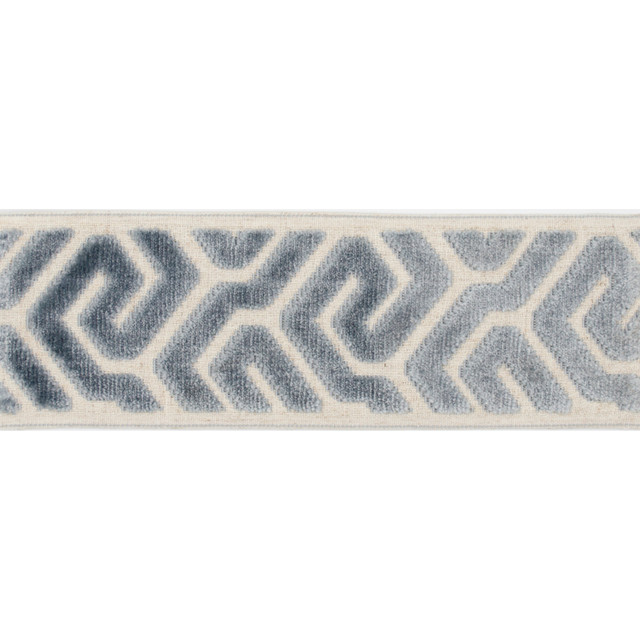Sutton Tape Sky by Magnolia Designer Trim - 58% Rayon, 31% Poly, 11% Linen China Horizontal: and Vertical: 3.5 - Swanky Fabrics -
