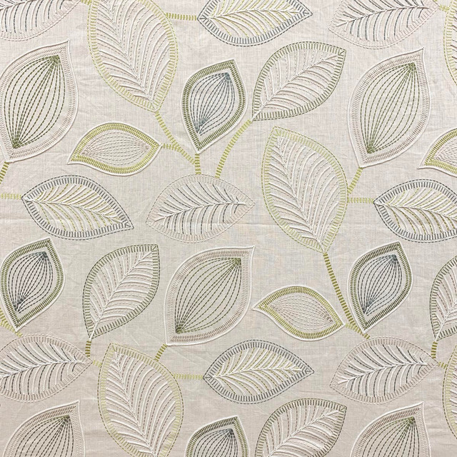 Fronde Limo by Magnolia Designer Fabric - 72% Lin, 26% Vis, 2% Poly India 6000 Horizontal: 25.5 and Vertical: 25.5 54 - Swanky Fabrics -