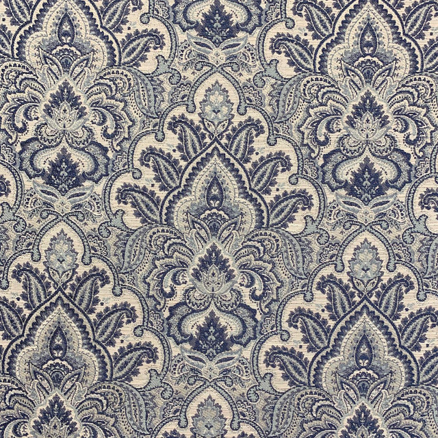 Stowe Cobalt by Magnolia Designer Fabric - 72% Vis, 21% Poly, 7% Cot India 20000 Horizontal: 13.5 and Vertical: 13.5 54 - Swanky Fabrics -