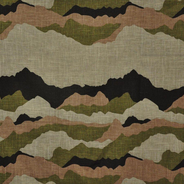 Caldera # 304 Camouflage by Maxwell Designer Fabric Define 50% COTTON/50% LINEN TURKEY V-25.2"H-18.1" 54" - Swanky Fabrics -