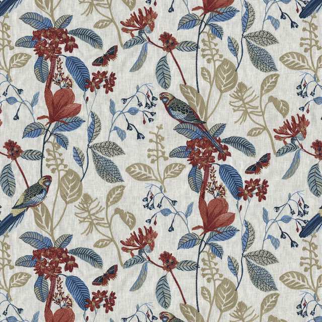 Parakeet Emb. Indienne 471262 by P/K LIFESTYLES Designer Fabric - Base: 52% polyester, 48% cotton / Emb. 100% rayon India 51000 Horizontal: 25.75 and Vertical: 18.12 54 - Swanky Fabrics - Parakeet Emb. Indienne 471262 by P/K LIFESTYLES Designer Fabric - Base: 52% polyester, 48% cotton / Emb. 100% rayon India 51000 Horizontal: 25.75 and Vertical: 18.12 54 - Swanky Fabrics -