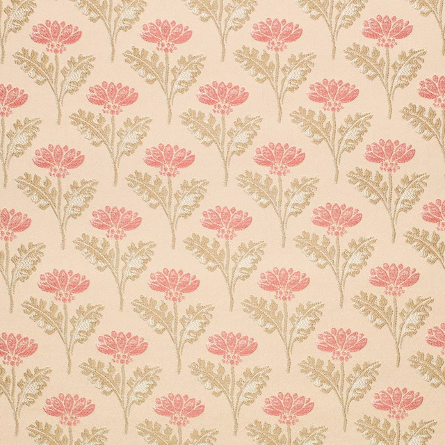 D4419 Grace Coral by Charlotte Designer Fabric Vintage Damask 100% Polyester Asia </p><p>Repeat: Horizontal 3.75" x Vertical 4" 54 Inches - Swanky Fabrics -