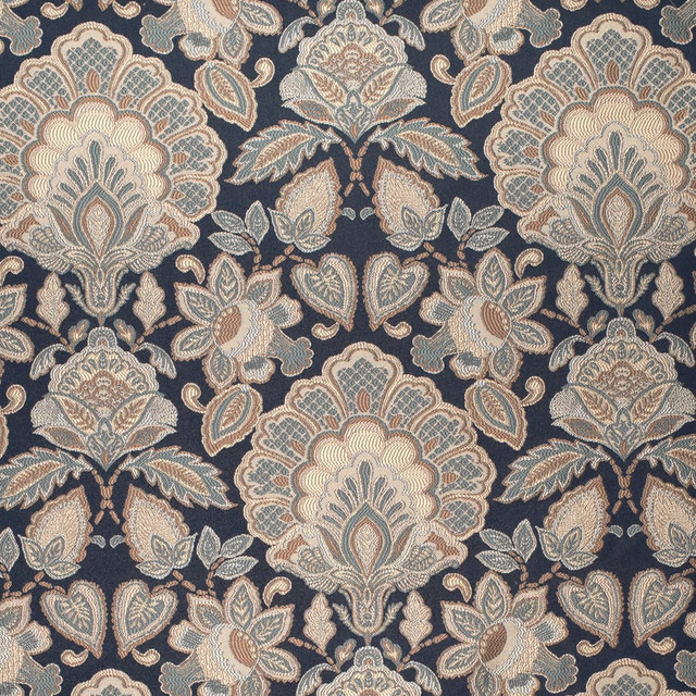 D4439 Felicity Navy by Charlotte Designer Fabric Vintage Damask 100% Polyester Asia </p><p>Repeat: Horizontal 14.75" x Vertical 18.25" 54 Inches - Swanky Fabrics - D4439 Felicity Navy by Charlotte Designer Fabric Vintage Damask 100% Polyester Asia </p><p>Repeat: Horizontal 14.75" x Vertical 18.25" 54 Inches - Swanky Fabrics -