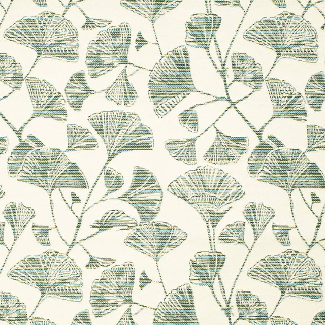 D4554 Ginkgo Pool by Charlotte Designer Fabric Veranda II 71% Polypropylene, 29% Polyester Mexico </p><p>Repeat: Horizontal 11" x Vertical 11" 54 Inches - Swanky Fabrics -
