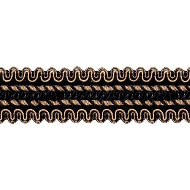 04029 Black by Europatex Designer Fabric Portofino 50% Viscose, 50% Cotton 1.25 inches - Swanky Fabrics -