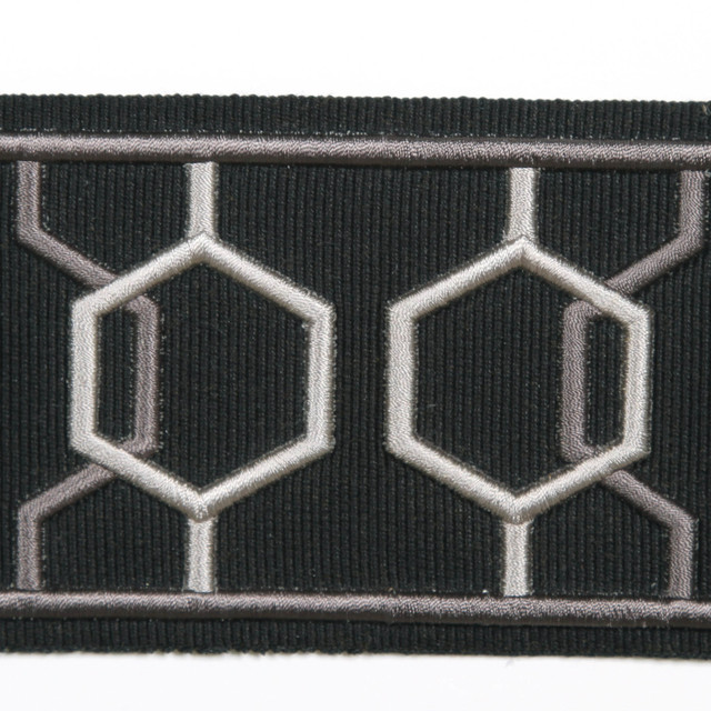 Dimensions Midnight by Europatex Designer Fabric Crest & Dimensions 100% Polyester 2.90 inches - Swanky Fabrics -