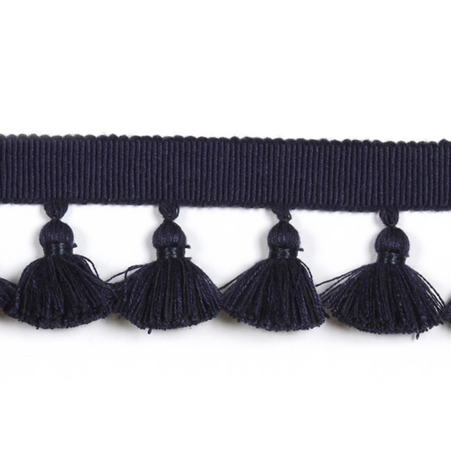 Hellenic Key Tassel Fringe Marine by Europatex Designer Fabric Hellenic 47% Fibranne, 44% Cotton, 9% Polyester 1.75 inches - Swanky Fabrics - Hellenic Key Tassel Fringe Marine by Europatex Designer Fabric Hellenic 47% Fibranne, 44% Cotton, 9% Polyester 1.75 inches - Swanky Fabrics -