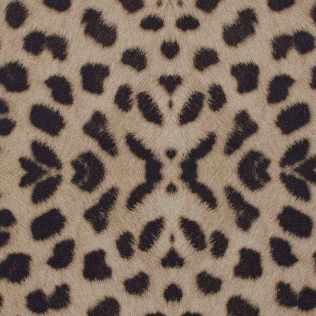 Kingdom Serval Black/Tan by Europatex Designer Fabric Kingdom 100% Polyester 57.00 inches - Swanky Fabrics -
