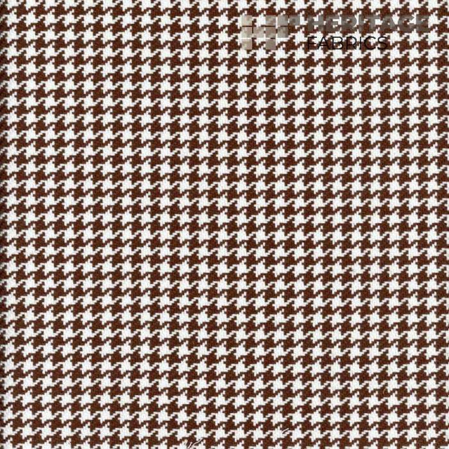 Houndstooth Chocolate by Heritage Designer Fabric - 100% Cotton India 20,000 Horizontal: 0.375" and Vertical: 0.375" 54" - Swanky Fabrics -