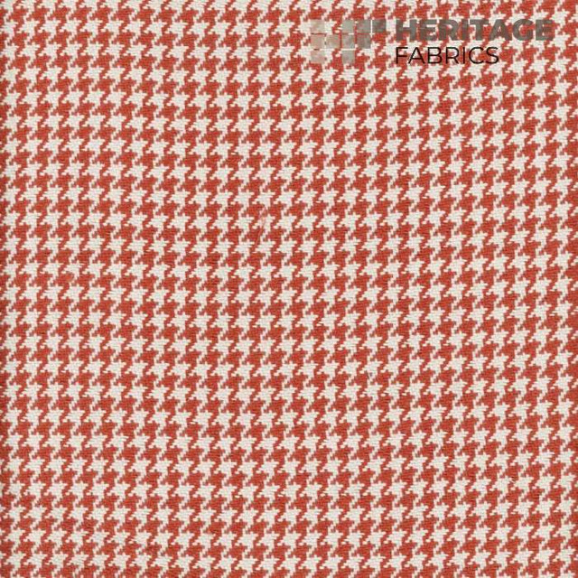 Houndstooth Paprika by Heritage Designer Fabric - 100% Cotton India 20,000 Horizontal: 0.375" and Vertical: 0.375" 54" - Swanky Fabrics -