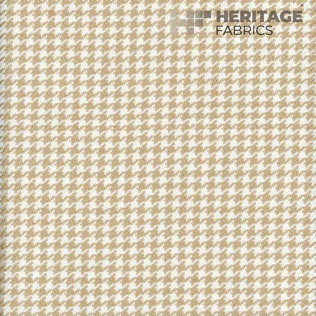 Houndstooth Sand by Heritage Designer Fabric - 100% Cotton India 20,000 Horizontal: 0.375" and Vertical: 0.375" 54" - Swanky Fabrics -